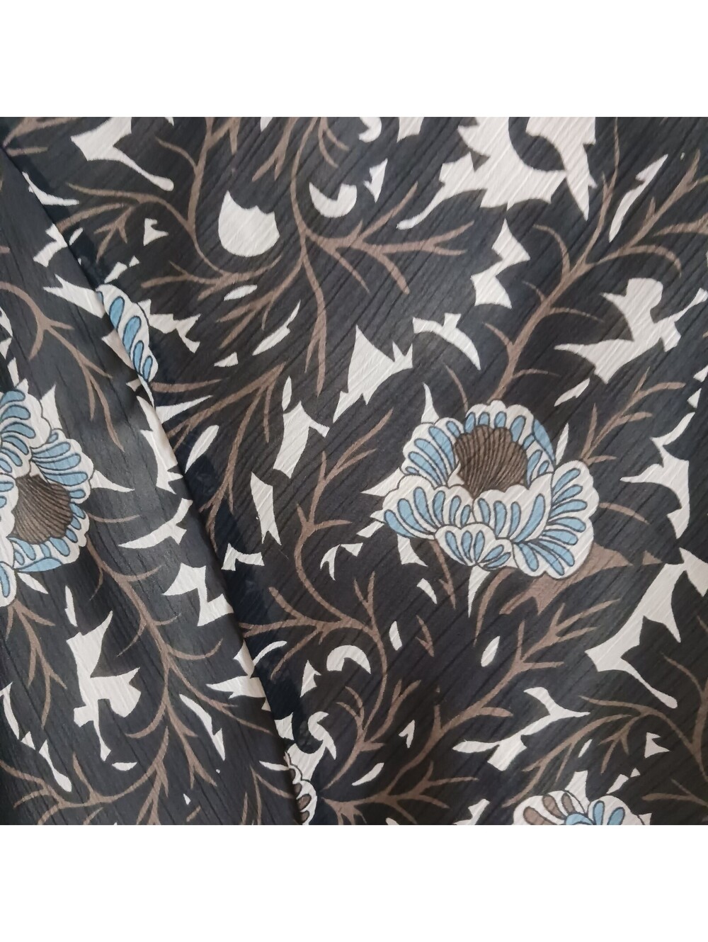 Women's Floral Multicolored Brown Pointed Tail Sheer Lined Skirt Size XS/CH - Picture 4 of 6